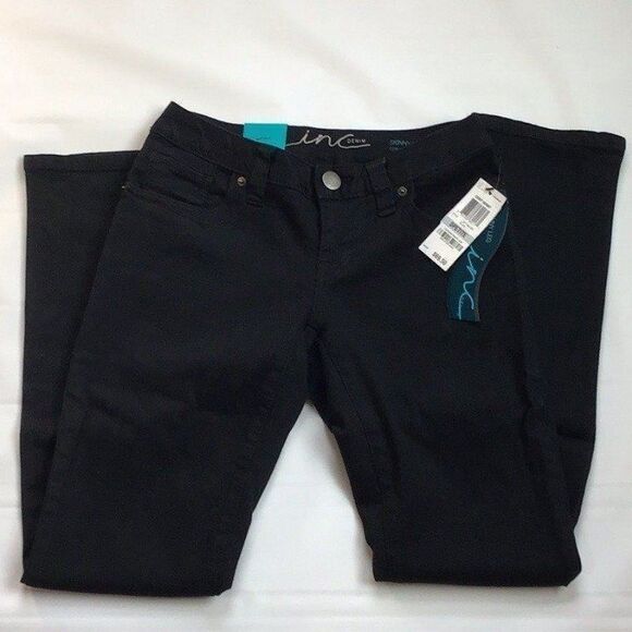 INC Black Curvy Skinny Jeans 0 Petite - Picture 1 of 6